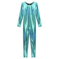 thumbnail image 4 of YONGHS Women's Shiny Holographic Unitard Costume Suits Bodysuits Catsuits Blue XXL, 4 of 7