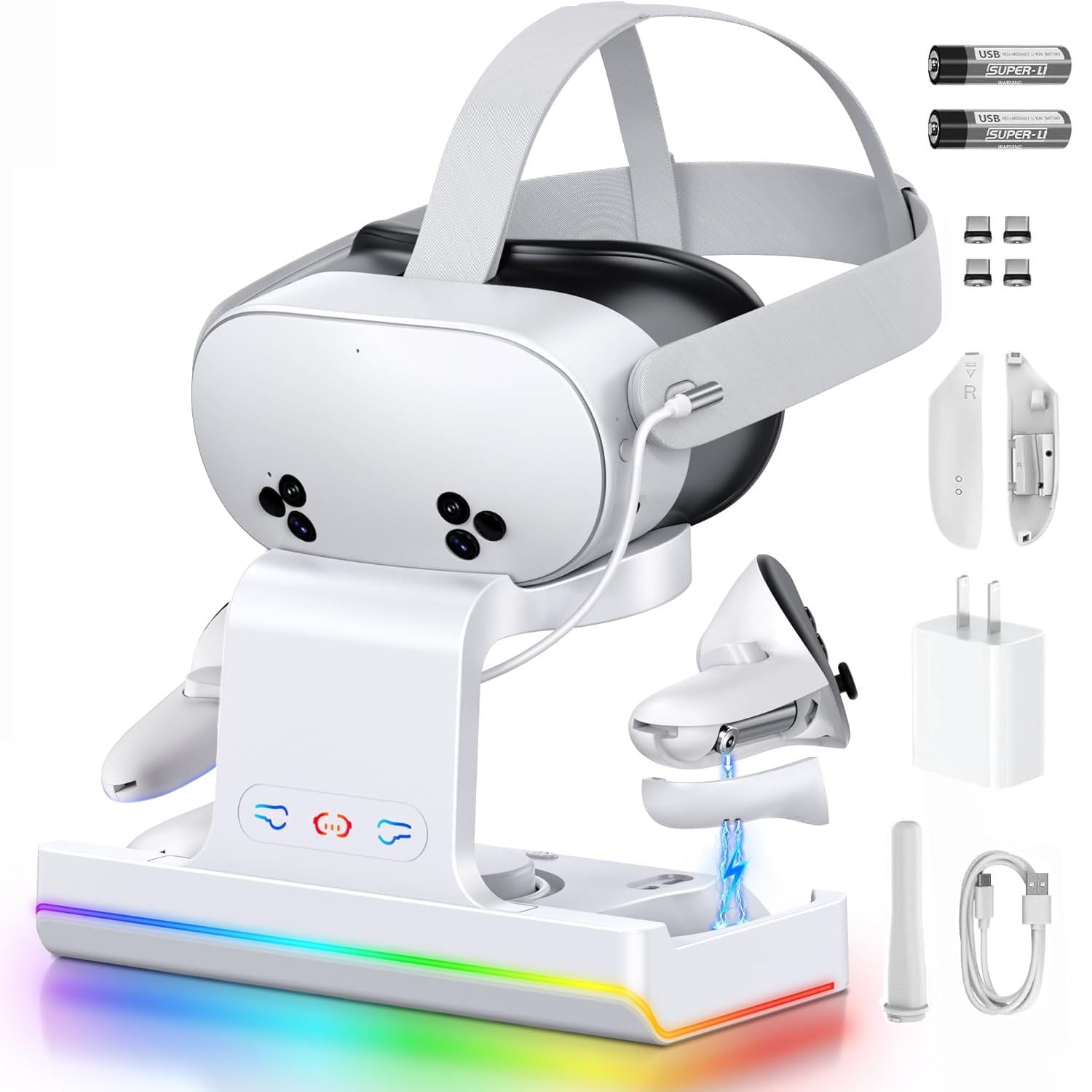 Chargeur mural pour Meta Quest 3 VR,station de charge S6,prise de Chargeur mural pour Meta Quest 3 VR,station de charge S6,prise de