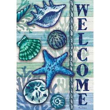 Custom Decor House Flag - Welcome Shells