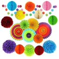 thumbnail image 1 of Tissue Paper Pom Poms - 27 Piece Set - Colorful Party Decorations - Paper Flowers for Birthdays and Special Occasions, 1 of 4