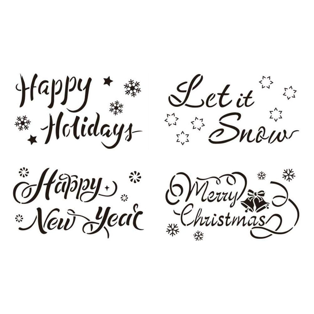 8.5 x 11 inches Merry Christmas To All Deer Sleigh Darice 30018434 Craft Stencils Holiday Quotes Noel Joy Santa 