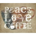 thumbnail image 2 of Longfellow Designs 14x12 Black Ornate Wood Framed with Double Matting Museum Art Print Titled - Peace Love Coffee, 2 of 4