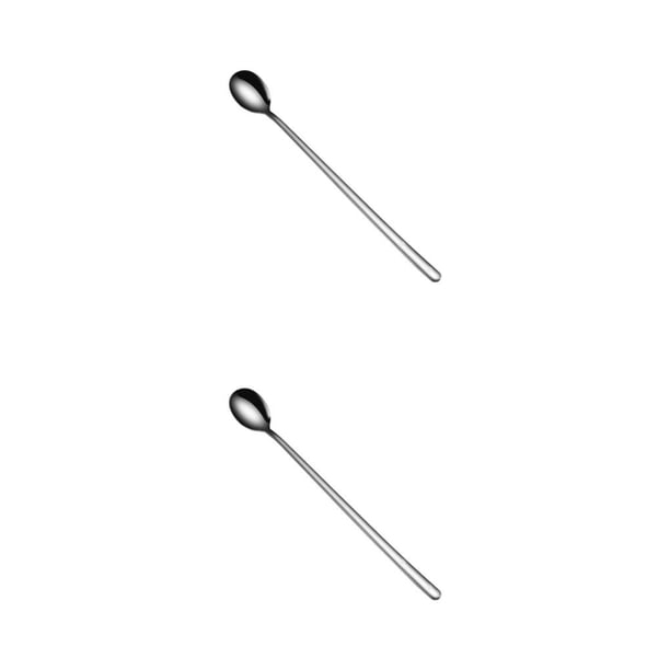 Billuyoard Home Bar Pub mango largo cuchara para helado portátil reutilizable cuchara agitadora bebida té de la leche agitador de vino Mostrar como imagen 2Conjunto