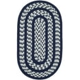 thumbnail image 2 of SAFAVIEH Braided Tanisha Bordered Reversible Area Rug, Ivory/Navy, 2'6" x 4' Oval, 2 of 10