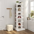 thumbnail image 4 of Glavbiku 360° Rotating Shoe Rack Tower,7-Tiers Shoe Organizer for Entryway,Spinning Storage,White, 4 of 10