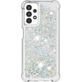 thumbnail image 2 of Case for Galaxy S24 FE,Flowing Bling Liquid Hearts Sparkle Moving Glitter Quicksand Waterfall Anti-Fall Protective Girls Women Phone Case for Samsung Galaxy S24 FE 5G,2024 (Silver), 2 of 15