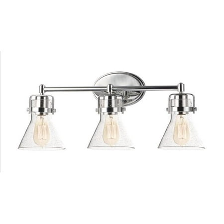

10 x 24.25 in. Seafarer 3-Light Bath Vanity Polished Chrome