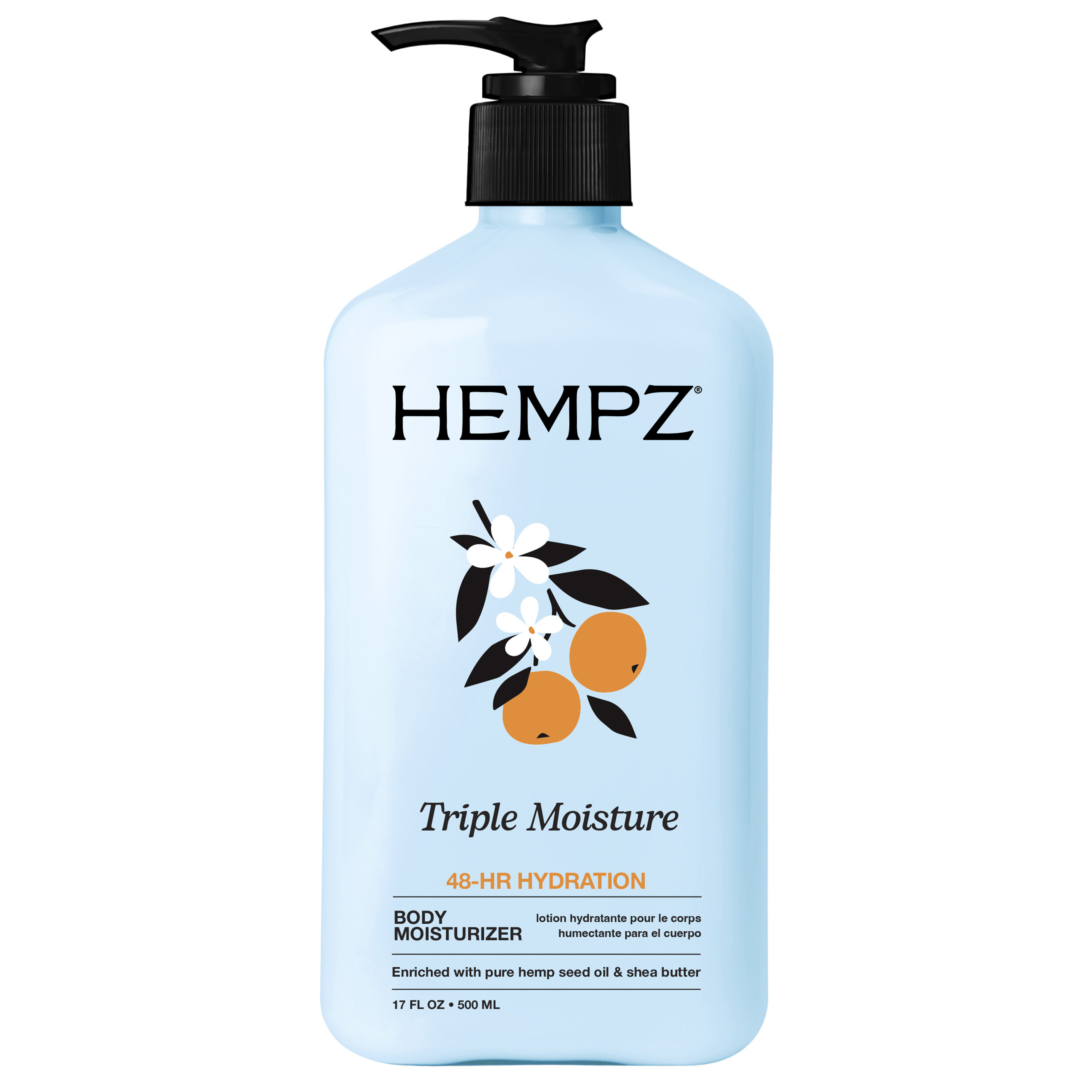 Hempz Triple Moisture Hydrating Body Lotion for Mature & Dry Skin, 17 fl oz