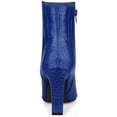 thumbnail image 4 of DARING DIVA Women's Pointy Toe Block High Heels Ankle Boots Royal Blue 9, 4 of 7