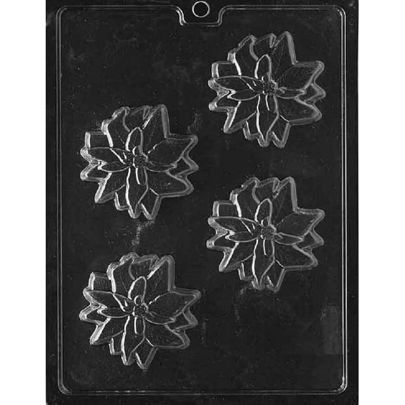 Grandmama's Goodies C433 Christmas Poinsettia Chocolate Candy Soap Mold with Exclusive Molding Instructions