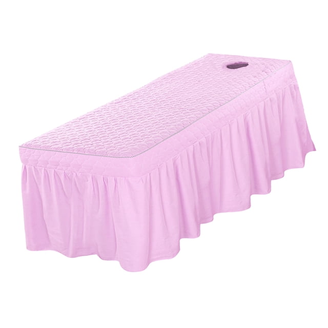 Cubierta de Sábana de Lino de Belleza de Puro para Empujar de Masaje, Funda de Sábana con s de 21 Pulgadas, Salón Y Profesi Rosa claro Baoblaze Hoja de cenefa de mesa de masaje