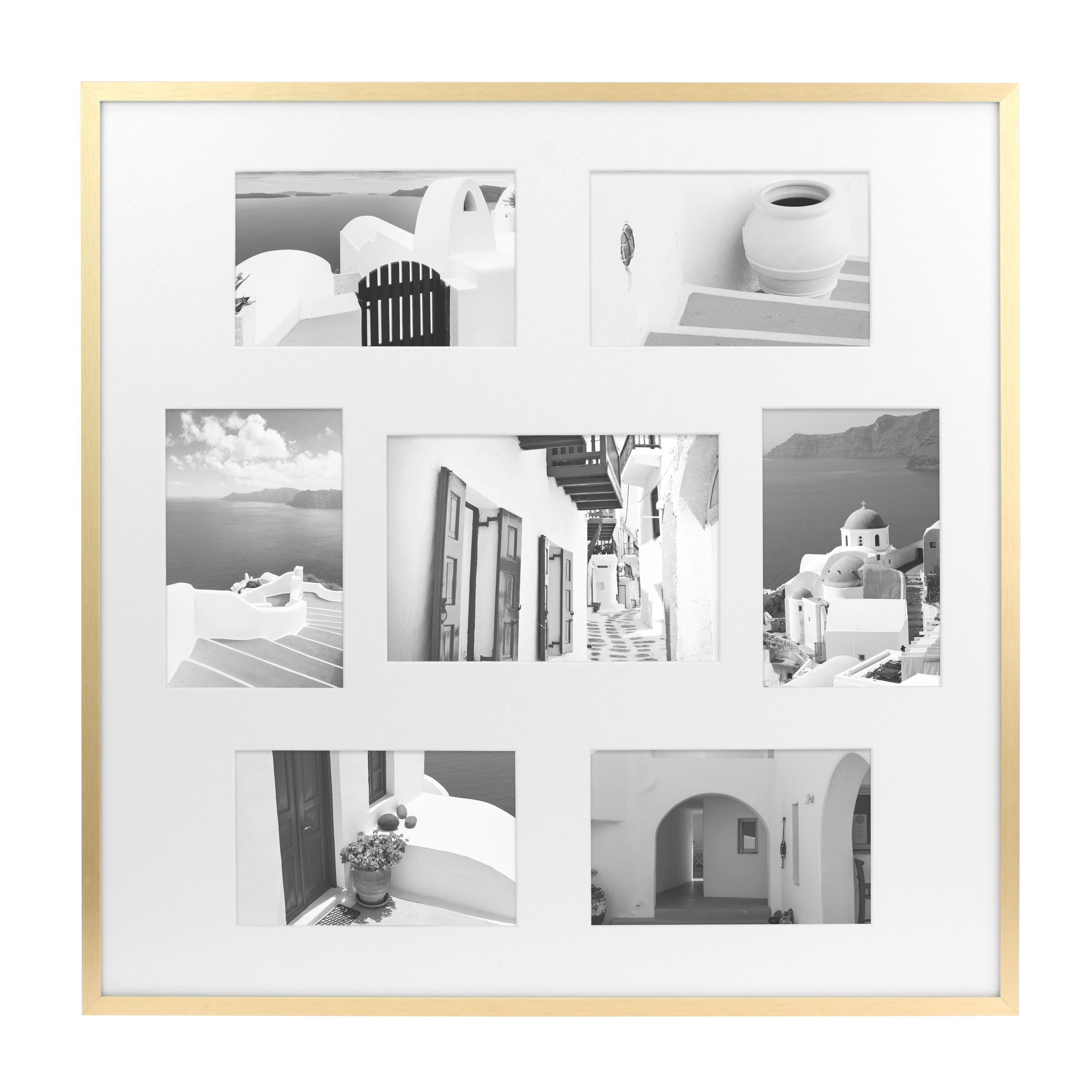 Better Homes & Gardens 18x18 7- Open, Gold, Collage Wall Frame, Non Glare
