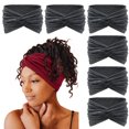 thumbnail image 1 of Paquete de 6 diademas anchas para mujer, turbante extragrande de 7'', diadema bohemia con nudo retorcido, accesorios para el cabello, 1 of 5