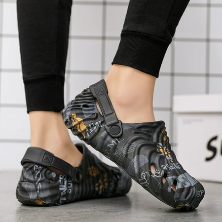 

Round Toe Garden Slippers Casual Slip-on Holes Slides EVA Flat Ankle Straps Sports Sandals Women‘s Summer Footwear