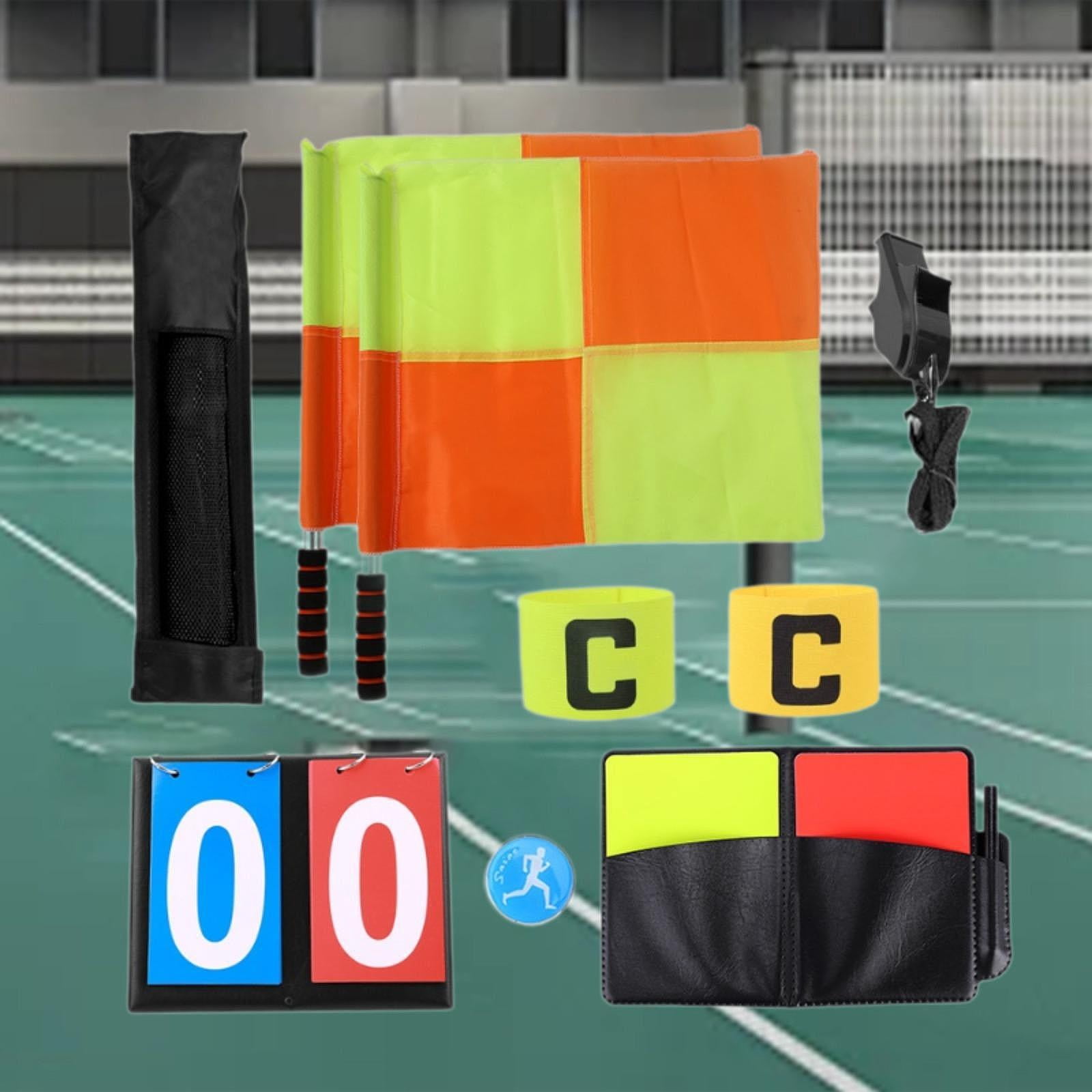 QccHieUs Soccer Referee Kit Accessories Portable Compact Foam Handle Whistle Professional