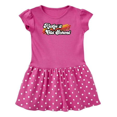 

Inktastic Kickin it Old School with Weathered Retro Stripe Gift Toddler Girl Dress