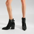 thumbnail image 4 of NECHOLOGY Botas Mujer Adulto Femenino Zapatos Botines de mujer Botines de tacón grueso con punta en para mujer, zapatos de fiesta a la , botines (Black, 6.5), 4 of 5