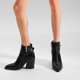 thumbnail image 4 of NECHOLOGY Botas Mujer Adulto Femenino Zapatos Botines de mujer Botines de tacón grueso con punta en para mujer, zapatos de fiesta a la , botines (Black, 7), 4 of 5