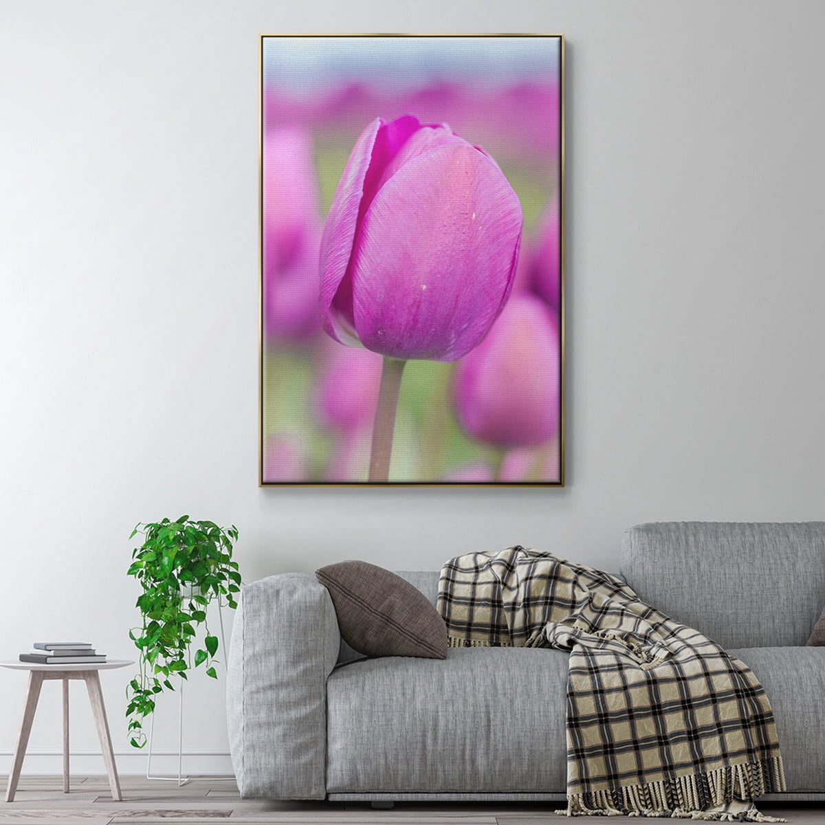 Magenta Stem Framed Premium Gallery Wrapped Canvas - Ready to Hang