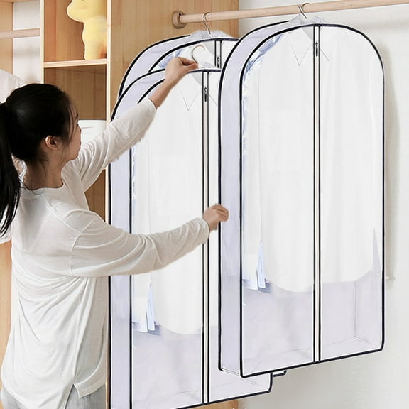QTOCIO Closet Organizers and Storage, Garment Bag Suit Bag For Closet Storage And Travel Foldable Garment Bag With Two Transparent Window
