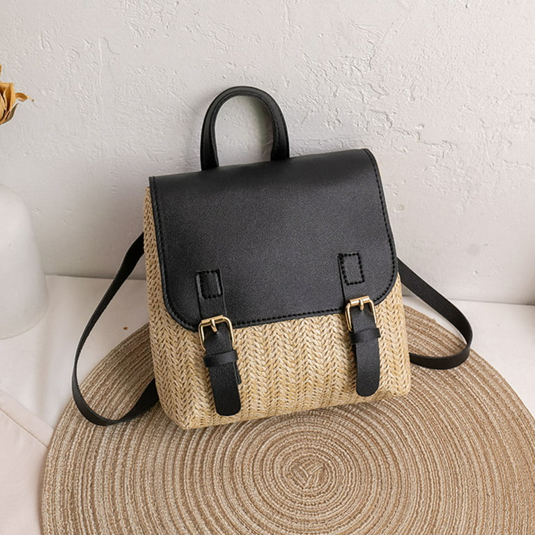 Mini Vacation Style Woven Straw Backpack