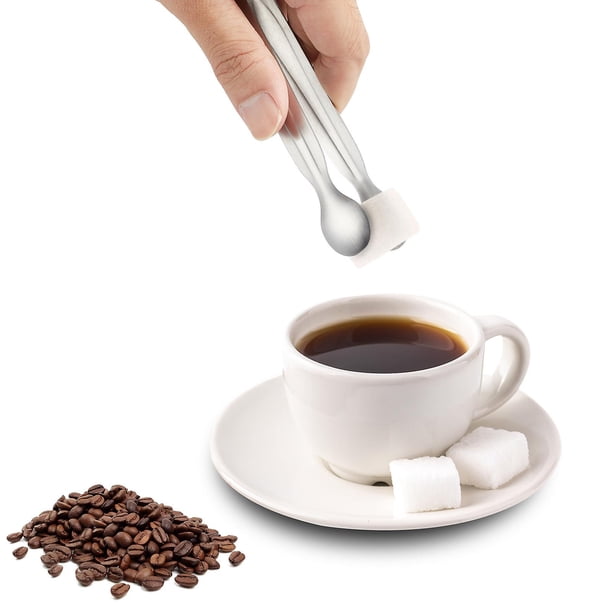Pinzas para azúcar en forma de U, pinzas para hielo de acero inoxidable, pinzas pequeñas para cocina, mini pinzas para servir para cocina, fiesta de té, cafetería, Bar (2 uds, plateado) ShuxiuWang 9024735552529