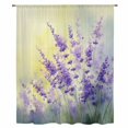 thumbnail image 2 of Lavender Sheer Curtains 54 Inches Long, Purple Floral Spring Country Nature Wildflower Plant Light Filering Curtains, Breathable Simi Curtain Privacy Drapes for Kitchen Bathroom Window Treatment, 2 of 9
