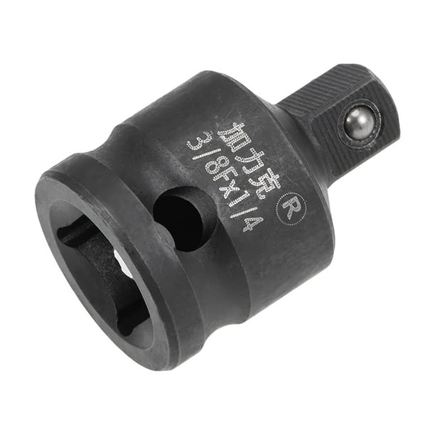 Reductor de socket de impacto Uxcell de 3/8" (F) x 1/4" (M) para llaves de trinquete, hembra a macho, Cr-Mo
