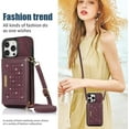 thumbnail image 5 of for iPhone 14 Pro Max Crossbody Wallet Case for Women, Bling Glitter PU Leather Phone Case with RFID Blocking Card Holder Cover for iPhone 14 Pro Max SZ Red, 5 of 18