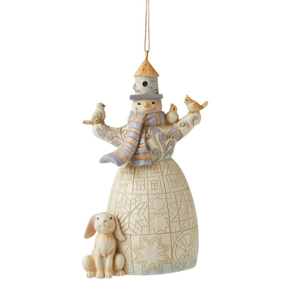 Enesco Jim Shore Heartwood Creek Woodland Snowman Hanging Ornament, Multicolor