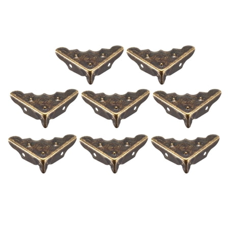 Unique Bargains Metal Desk Corner Protectors Table Edge Cover Guard 32x32x11mm Bronze Tone 8Pcs