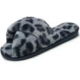 thumbnail image 1 of HSHDLDF Womens Soft Plush Fuzzy Slippers Open Toe Warm Comfy Indoor Outdoor Shoes, 1 of 7