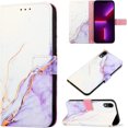 thumbnail image 2 of Case for iPhone XR, iPhone XR Wallet Case Cute with Kickstand Magnetic and Card Holder Leather Flip Protective Case for Women Compatible with iPhone XR Marble Purple, 2 of 12