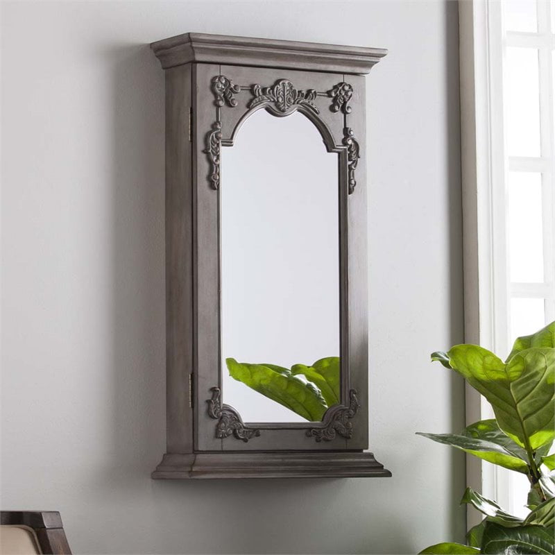 Southern Enterprises Julia Wall Mount Jewelry Armoire Mirror Walmart