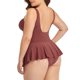 thumbnail image 4 of Gibobby Traje de baño de una pieza Traje de baño con estampado de puntos de color sólido estilo falda grande nueva para mujer(Rojo,G), 4 of 4