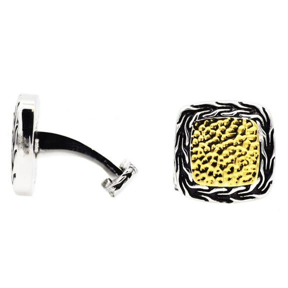 Arista Men's Classic Cuff Links in Gold Plated Stainless Steel
