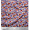 thumbnail image 1 of Soimoi Cotton Cambric Fabric Peacock Feather Printed Craft Fabric by the Yard 42 Inch Wide, 1 of 3