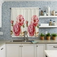 thumbnail image 4 of Vintage Flower Text Peony Small Curtain Rod Pocket Short Curtains Half Drapes Partition Cabinet Door Window Curtains Home Decor, 4 of 6