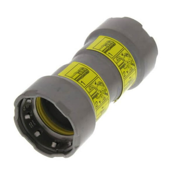 Viega QVG-25001 0.5 in. Steel Coupling with Stop MegaPressG&#44; Press x Press Fitting&#44; Black