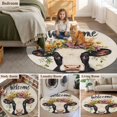 thumbnail image 6 of 4ft Washable Round Rug, Cow Non-Slip Circle Area Rug for Living Room Bedroom, Welcome Indoor Floor Mat for Home Decor, 6 of 9