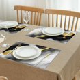 thumbnail image 3 of Black and Gold Marble Glitter Streaks Pattern Summer Placemats Table Placemats Set Of 4-Linen Kitchen Washable Placemats Table Mats 11.8"x17.7" Non-Slip Heat Resistant, 3 of 6