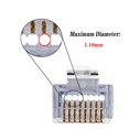 thumbnail image 3 of Conectores RJ45 Cat6 Cat5, extremos de conectores Ethernet 8P8C chapados en oro (paquete de 100), 3 of 6