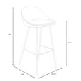 thumbnail image 4 of Inmod Mid-Century Modern Oliver Boucle Bar Stool, Set of 2, Grey, 4 of 5