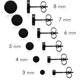 thumbnail image 3 of Black Round Stud Earrings Set Stainless Steel Ear Studs for Men Women 6 Pairs 3mm-8mm, 3 of 5