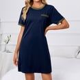 thumbnail image 5 of Dyegold Sundresses for Women Casual Beach - Sun Dresses Women Summer Casual Round Neck Short Sleeve Solid Color Loose Midi Sundress ​Plus Size Tshirt ​Party ​Dress, 5 of 6