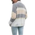 thumbnail image 5 of Lilgiuy Women's Striped Loose Knit Cardigan Sweater Jacket Women's Autumn And Winter(Khaki,4), 5 of 5