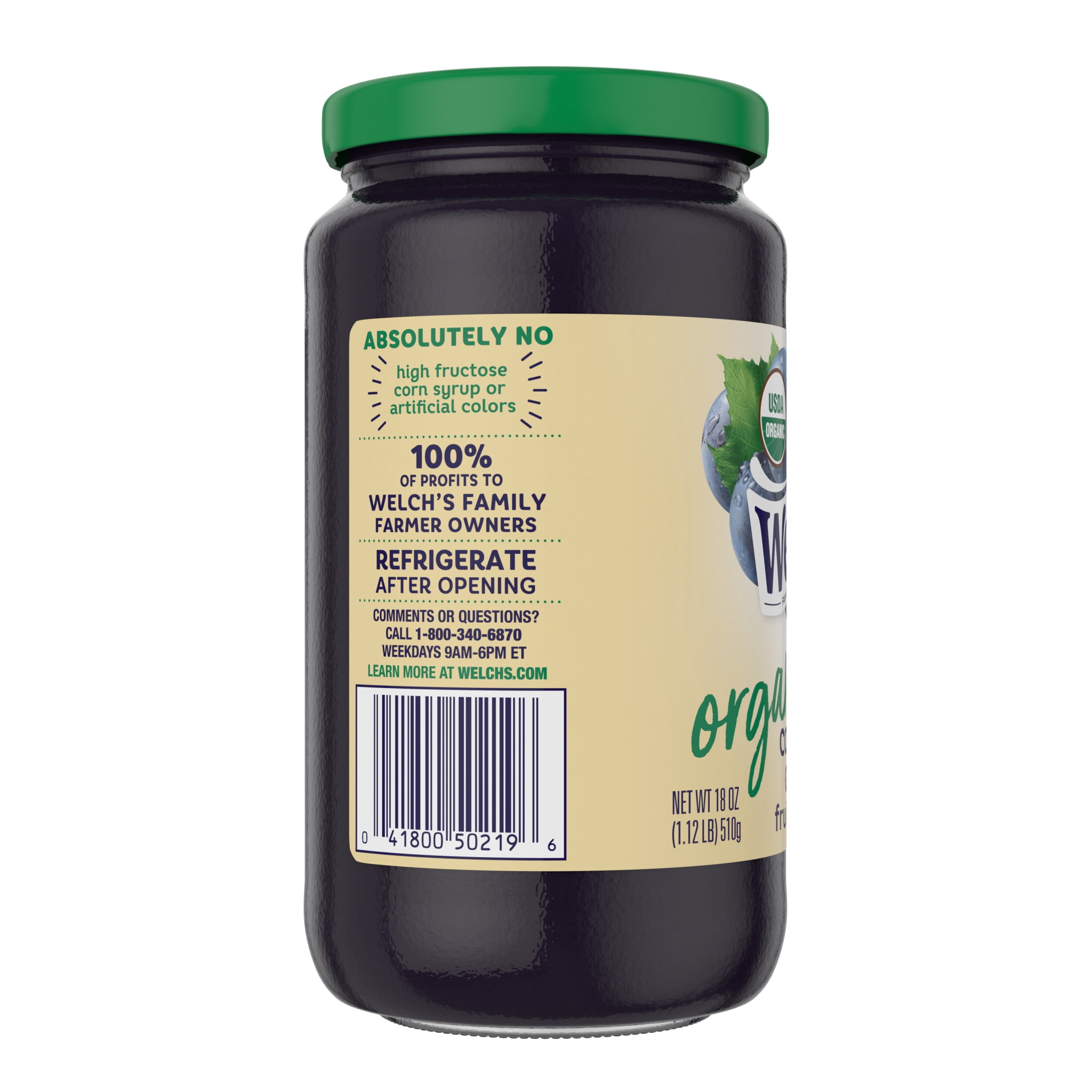 Welch's Concord Grape Organic Spread, 18 oz Jar