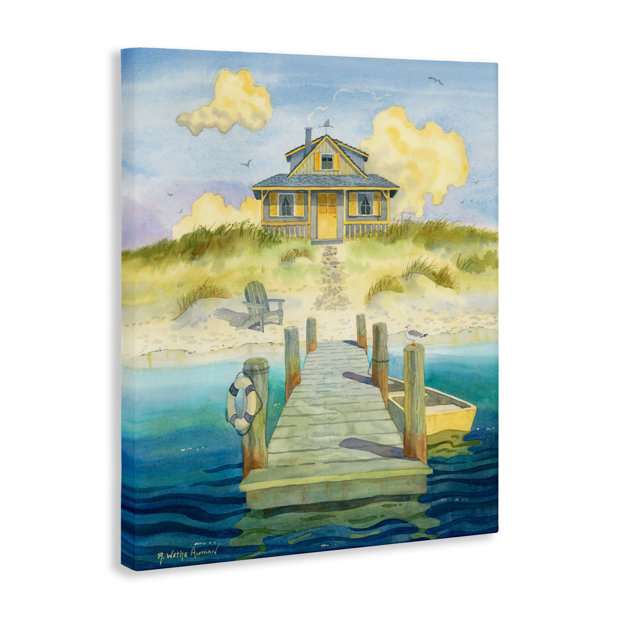 Stupell Industries Welcome Seaside Retreat Cottage Canvas Wall Art, design by Robin Altman