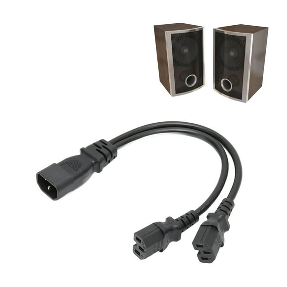 IEC320 C14 To C15 Power Cord, C14 Male To 2xC15 Female Y Power Cable, 12.6in 10A 250V PVC Power Splitter Cable, Heat , Insulated, For Printers, Digital Cameras, Projectors
