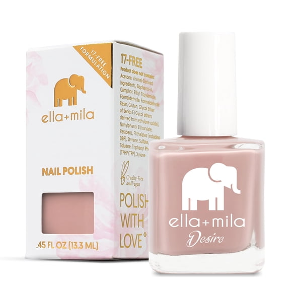 Ella+mila Esmalte de uñas Desert Suede - Esmalte de uñas nude de secado rápido - Esmalte de uñas marrón nude sin 17 y resistente a las astillas - Esmalte de uñas regular vegano y libre de crueldad - E